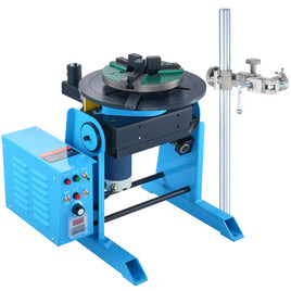 Rotary Welding Positioner 30KG, 0-90° Welding Positioning Turntable Table 1-12RPM 80W, with 12.4 Inch 3-Jaw Lathe Chuck & Welding Torch Stand Holder for Cutting, Grinding, Assembly, Testing