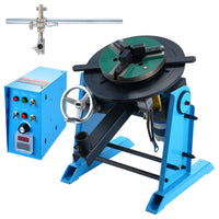 VEVOR Rotary Welding Positioner 30KG, 0-90° Welding Positioning Turntable Table 1-12RPM 80W, with 12.4 Inch 3-Jaw Lathe Chuck & Welding Torch Stand Holder for Cutting, Grinding, Assembly, Testing