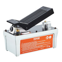 VEVOR Air Hydraulic Pump, 10,000 PSI 1/2 Gal Reservoir, NPT 3/8" Oil Outlet, NPT 1/4" Inlet, 6.6 ft Pipe, Foot Actuated Hydraulic Pump Air Treadle for Auto Body Frame Machines and Pulling Post, Gray