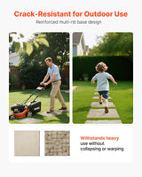 VEVOR Garden Stepping Stones, 16Pcs 39.5x39.5 cm, Decorative Stepping Stones with Stakes, Weather-Resistant Plastic Pathway Pavers, Smooth Surface, Outdoor Walkway for Lawn Patio Landscape, Beige