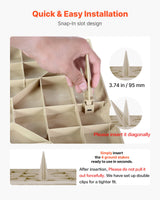 VEVOR Garden Stepping Stones, 16Pcs 39.5x39.5 cm, Decorative Stepping Stones with Stakes, Weather-Resistant Plastic Pathway Pavers, Smooth Surface, Outdoor Walkway for Lawn Patio Landscape, Beige