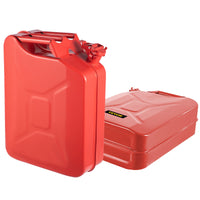 VEVOR Jerry Fuel Can, 20 L Portable Jerry Gas Can with Flexible Spout System, Rustproof ＆ Heat-resistant Steel Fuel Tank for Cars Trucks Equipment, 2PCS Red