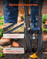 VEVOR Post Hole Digger, Heavy Duty Post Hole Digger with Carbon Steel Handle, Manual Hole Digger with Scale Markings and Metal Blade, Post Hole Digger Tool for Digging Gardening Outdoors, 1460 mm