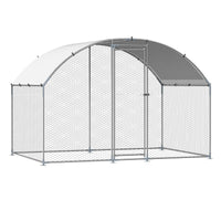 VEVOR Metal Chicken Coop, 9.8x6.5x6.5ft Large Walk-in Chicken Runs with Cover, Doom Roof Hen House Enclosure with Security Lock, Outdoor Duck Rabbit Cage Poultry Pen for Backyard, Farm, Yard