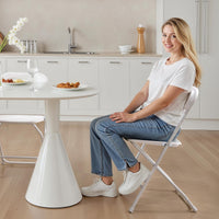 VEVOR 4 Pack Folding Chairs, Foldable Plastic Chairs with Heavy Duty Metal Frame, Portable Folding Card Table Chairs, Stackable Indoor Outdoor Seats for Home, Yard, Garden, Parties, Events, White