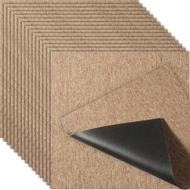 VEVOR Carpet Tiles Reusable, 20"x 20" Carpet Squares With Padding Attached, Soft Padded Carpet Tiles, Easy Install DIY for Bedroom Living Room Indoor Outdoor (16 Tiles, Dark Brown)