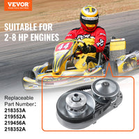 VEVOR Drive Clutch, 2-8HP Engine, 2000 RPM High-Strength Drive Clutch with Asymmetric Designed Wheels & Robust Rubber Belt, Sturdy & Durable Clutch with Full Accessories, Fit for Various Engines