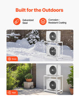 VEVOR Mini Split Ground Stand, Anti-Vibration Mini Split Stand for 9000-18000 BTU Ductless Air Conditioner Heat Pump, Heavy Duty AC Base Bracket Floor Mount w/ 250kg Max. Load,Dual Levels