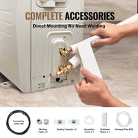 VEVOR 4876.8mm Mini Split Line Set, 6.4 & 12.7mm O.D Copper Pipes Tubing and Triple-Layer Insulation, for Air Conditioning or Heating Pump Equipment & HVAC with Rich Accessories (18ft Connection Cable