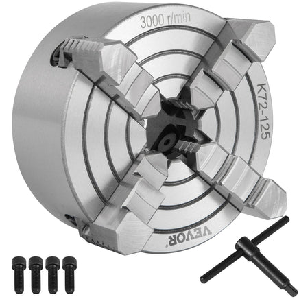 VEVOR Metal Lathe Chuck 4-Jaw Independent 5 inch Cast Iron Milling Turning CNC