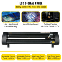 VEVOR 28 Inch Vinyl Cutter Machine With Floor Stand Vinly Sign Cutting Plotter Starter Bundle Kit Software Adjustable Force & Speed