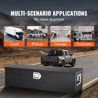 VEVOR Heavy Duty Aluminum Truck Bed Tool Box, Diamond Plate Tool Box with Side Handle and Lock Keys, Storage Tool Box Chest Box Organizer for Pickup, Truck Bed, RV, Trailer, 990 x 330 x 254 mm, Black