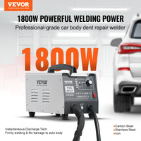 VEVOR Stud Welder Dent Repair Kit, 1.8KW Spot Welder Dent Puller with Auto/Manual Welding & 7 Versatile Modes, Auto Body Spot Welding Dent Puller Machine for Car, Truck Dent Repair