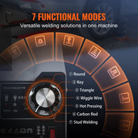 VEVOR Stud Welder Dent Repair Kit, 1.8KW Spot Welder Dent Puller with Auto/Manual Welding & 7 Versatile Modes, Auto Body Spot Welding Dent Puller Machine for Car, Truck Dent Repair
