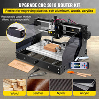 VEVOR Cnc 3018 Pro 10000RPM Cnc 3018 300×180×45mm Cnc Machine GRBL Control Mini Laser Engraver with Offline Controller 3 Axis laser engraving machine for Carving Milling Plastic Acrylic PVC