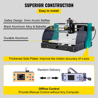 VEVOR Cnc 3018 Pro 10000RPM Cnc 3018 300×180×45mm Cnc Machine GRBL Control Mini Laser Engraver with Offline Controller 3 Axis laser engraving machine for Carving Milling Plastic Acrylic PVC