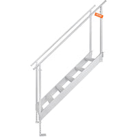 VEVOR Dock Ladder, 1.09 m-1.29 m Adjustable Height, 227 kg Load Capacity, Aluminum Alloy 6 Steps Pontoon Boat Ladder with Dual Handrails & Nonslip Mat, Ideal for Ship/Lake/Pool/Marine Boarding