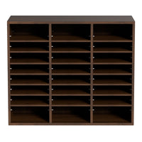 VEVOR Wood Literature Organizer Adjustable File Sorter 24 Compartments Brown