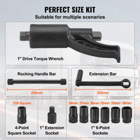 VEVOR Torque Multiplier, Heavy Duty Torque Multiplier Wrench Set, 1 Inch Drive Lug Nut Wrench Torque Multiplier, 1:58 4800N.m Lug Nut Remover, with 8 Sockets and Storage Case for Truck Trailer RV