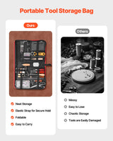 VEVOR Leather Working Tools Kit, 61 PCS Leather Craft Tools with Portable Canvas Storage Bag, Engraving Punching Sewing Stamping Sanding Tools, Ideal for Beginners DIY Enthusiasts and Professionals