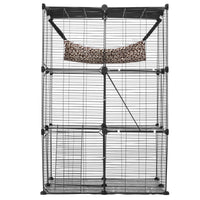 VEVOR Large 3-tier Cat Cage, 28 x 28 x 41", DIY Detachable Metal Wire Durable Cat Enclosure, with Large Hammock 2 Ramp Ladders, Fit for Cats Exercise Indoor ＆ Outdoor, Ease of Assembly, Black