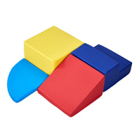 VEVOR Climbing Toys, 4-Piece Set, Foam Climbing Toys for Toddlers 6 Months to 3 Years Old, PU Leather Climbing Blocks, Indoor Climb and Crawl Activity Playset for Crawling & Sliding, Easy to Clean