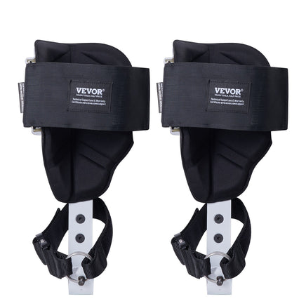 VEVOR Tree Climbing Spikes, 1 Pair Aluminum Climbing Spurs, 350lbs Load Capacity Tree Climbing Gear with Straps and Spike Protectors, Arborist Equipment for Climbers, Hunting, Fruit Picking, White