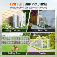 VEVOR 1.22m W x 1.22m H Vinyl Privacy Fence Panels, Air Conditioner Fence, Outdoor Privacy Screens for Trash Can, Pool Equipment Enclosure, Privacy Screen Kit Strip Panels (2 Panels)