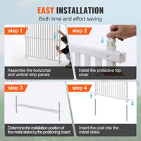 VEVOR 1.22m W x 1.22m H Vinyl Privacy Fence Panels, Air Conditioner Fence, Outdoor Privacy Screens for Trash Can, Pool Equipment Enclosure, Privacy Screen Kit Strip Panels (2 Panels)