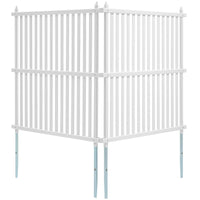 VEVOR 1.22m W x 1.22m H Vinyl Privacy Fence Panels, Air Conditioner Fence, Outdoor Privacy Screens for Trash Can, Pool Equipment Enclosure, Privacy Screen Kit Strip Panels (2 Panels)