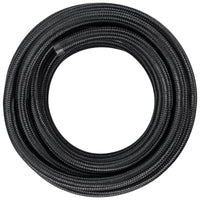 VEVOR 6AN Fuel Line Kit, 7.62 m Fuel Hose Kit, Nylon Stainless Steel Braided PTFE Fuel Line Kit, E85/Oil/Gas/Diesel Hose End Fitting Kit, with 15 PCS Swivel Fitting Adapter Kit, Black