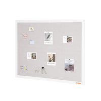 VEVOR 48"x36" White Cork Board with Linen Surface – Stylish Wall-Mounted Bulletin Board for Home, School, Office – Elegant & Functional Noticeboard
