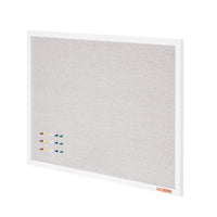 VEVOR 48"x36" White Cork Board with Linen Surface – Stylish Wall-Mounted Bulletin Board for Home, School, Office – Elegant & Functional Noticeboard