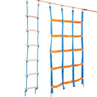 VEVOR Ninja Warrior Obstacle Course for Kids, 2 x 19.8m Weatherproof Slacklines, 500lbs Weight Capacity Monkey Line, Outdoor Playset Equipment, Backyard Toys Training Equipment Set with 12 Obstacles