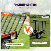 VEVOR 2-Sided Trailer Tailgate Lift Assist, 163 kg Load Capacity, Compatible with Open Utility Trailer Tailgate and Ramp, with 25.4-61 cm Heights Side Rail and 1.22-1.83 m Height Tail Gate or Ramp