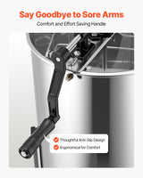 VEVOR Honey Extractor, 2 Frame Manual Honey Spinner with Transparent Lid, Stainless Steel Honeycomb Drum Spinner with Height Adjustable Stand, Honeycomb Extraction Centrifuge Equipment for Beekeeping