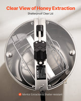 VEVOR Honey Extractor, 2 Frame Manual Honey Spinner with Transparent Lid, Stainless Steel Honeycomb Drum Spinner with Height Adjustable Stand, Honeycomb Extraction Centrifuge Equipment for Beekeeping