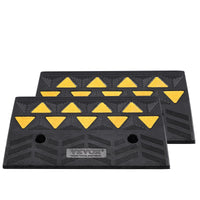 VEVOR Rubber Curb Ramp 2 Pack, 12.7 cm Rise Height Heavy-Duty 15 tons Load Capacity Threshold Ramps, Driveway Ramps with Stable Grid Structure for Cars, Wheelchairs, Bikes, Motorcycles