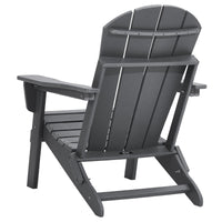 VEVOR Adirondack Chair Plastic, Set of 2 All-Weather Portable Folding Fire Pit Chair, Outdoor Adirondack Patio Chair with Cup Holder, with Relaxing Arm Rest Ergonomic, for Garden, Backyard - Gray