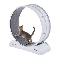 VEVOR Cat Exercise Wheel, 31.5 in, Large Cat Running Wheel with Secure Brake & Carpeted Runway, Quiet Operation Cat Treadmill, Indoor Cats Exerciser Wheel for Pets Weight Loss & Health White
