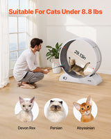 VEVOR Cat Exercise Wheel, 31.5 in, Large Cat Running Wheel with Secure Brake & Carpeted Runway, Quiet Operation Cat Treadmill, Indoor Cats Exerciser Wheel for Pets Weight Loss & Health White