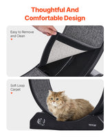 VEVOR Cat Exercise Wheel, 31.5 in, Large Cat Running Wheel with Secure Brake & Carpeted Runway, Quiet Operation Cat Treadmill, Indoor Cats Exerciser Wheel for Pets Weight Loss & Health Black
