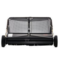 VEVOR 106.6 cm Lawn Sweeper Tow Behind, 12 cu.ft. Large Pull Behind Grass Sweeper, Heavy Duty Leaf & Grass Collector with Dumping Rope Design, Adjustable Sweeping Height for Picking Up Debris & Grass