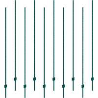 VEVOR 7 Feet Fence Post, 10 Pack U-Channel Heavy Duty Metal Fence Posts, Sturdy Steel Fence Stakes for Garden Yard, Lawn, Farms and Outdoor Wire Fencing, Green