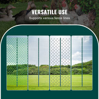 VEVOR 7 Feet Fence Post, 10 Pack U-Channel Heavy Duty Metal Fence Posts, Sturdy Steel Fence Stakes for Garden Yard, Lawn, Farms and Outdoor Wire Fencing, Green