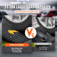 VEVOR Upgraded Rubber Threshold Ramp, 10.2 cm Rise Door Ramp with 1 Channel, Natural Rubber Car Ramp with Non-Slip Textured Surface, 15 tons Load Capacity Curb Ramp for Wheelchair and Scooter