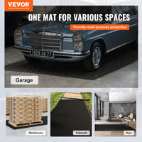 VEVOR Diamond-Plate Rubber Flooring Roll, 3 mm x 4 ft x 15 ft Garage Floor Mat, SBR Rubber Garage Flooring Roll, Easy to Clean, Diamond Plate Rubber Mat for Under Cars, Garage Industry Gym, Black