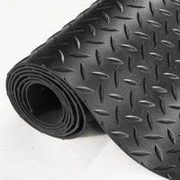 VEVOR Diamond-Plate Rubber Flooring Roll, 3 mm x 4 ft x 15 ft Garage Floor Mat, SBR Rubber Garage Flooring Roll, Easy to Clean, Diamond Plate Rubber Mat for Under Cars, Garage Industry Gym, Black