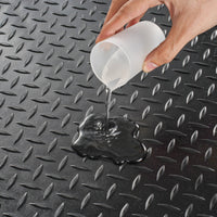 VEVOR Diamond-Plate Rubber Flooring Roll, 3 mm x 4 ft x 15 ft Garage Floor Mat, SBR Rubber Garage Flooring Roll, Easy to Clean, Diamond Plate Rubber Mat for Under Cars, Garage Industry Gym, Black