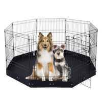 VEVOR Dog Playpen, 8 Pcs 30"H x 24"W Panels Foldable Metal Pet Exercise Pen, Dog Fence Indoor and Outdoor Pen with Door, 600D Oxford Fabric Bottom Pad, Pet Playpen for Dogs, Cats, Other Small Animals